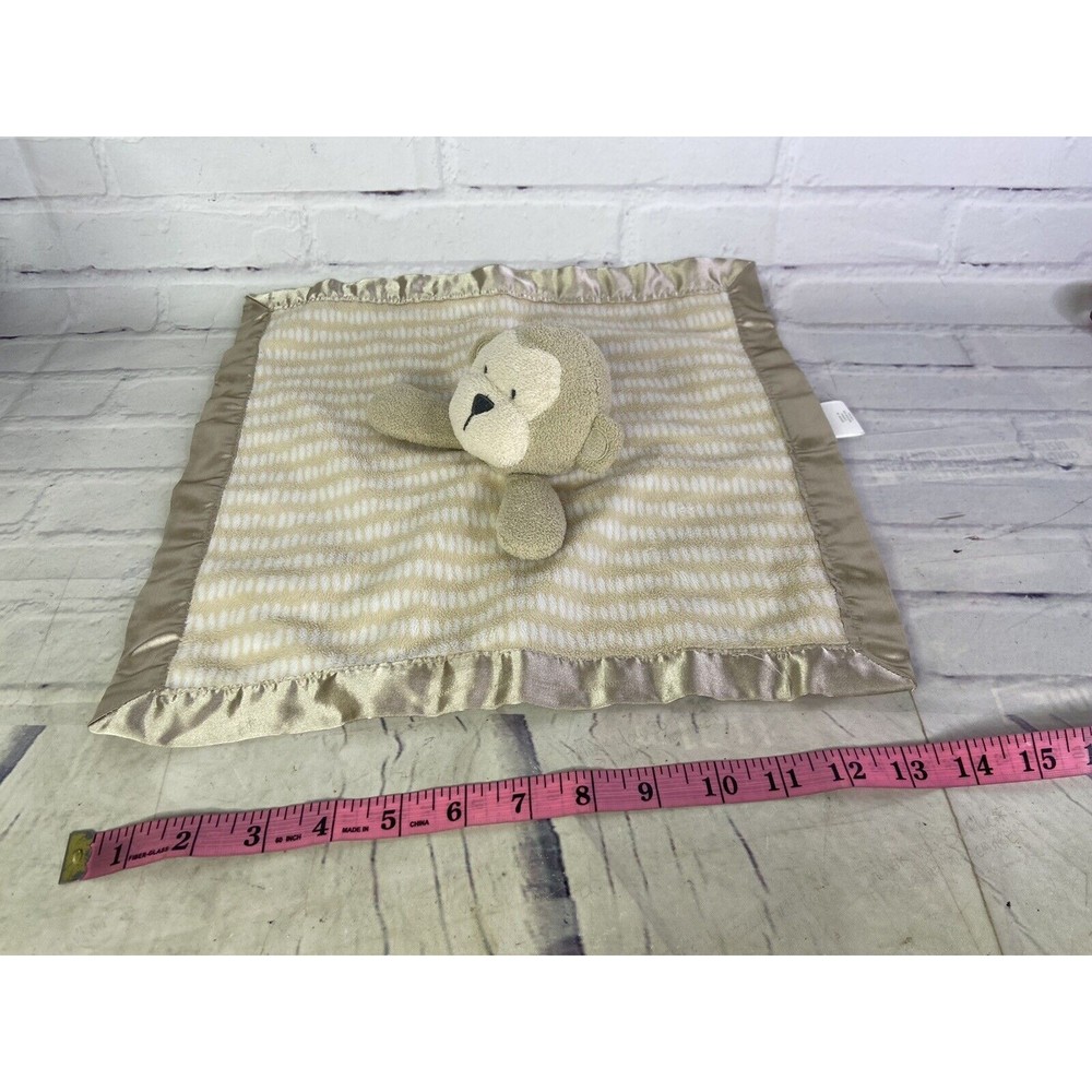 Cloud Island Brown Beige Tan Monkey Satin Lovey Security Blanket Plush Baby - Picture 10 of 10